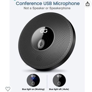 USB Conference Microphone, Omnidirectional Computer Microphone with Mute Button